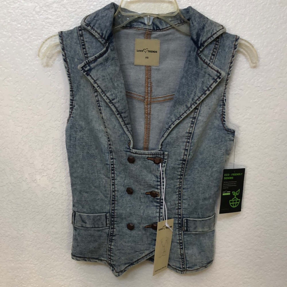 Love Trends Denim Vest with Button Details